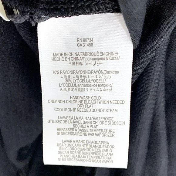 BCBGMAXAZRIA Anabella Pleated Cinch-Back Cap Sleeve Burnout Tee in Black - Picture 6 of 8